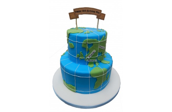 Tiered World Map Cake